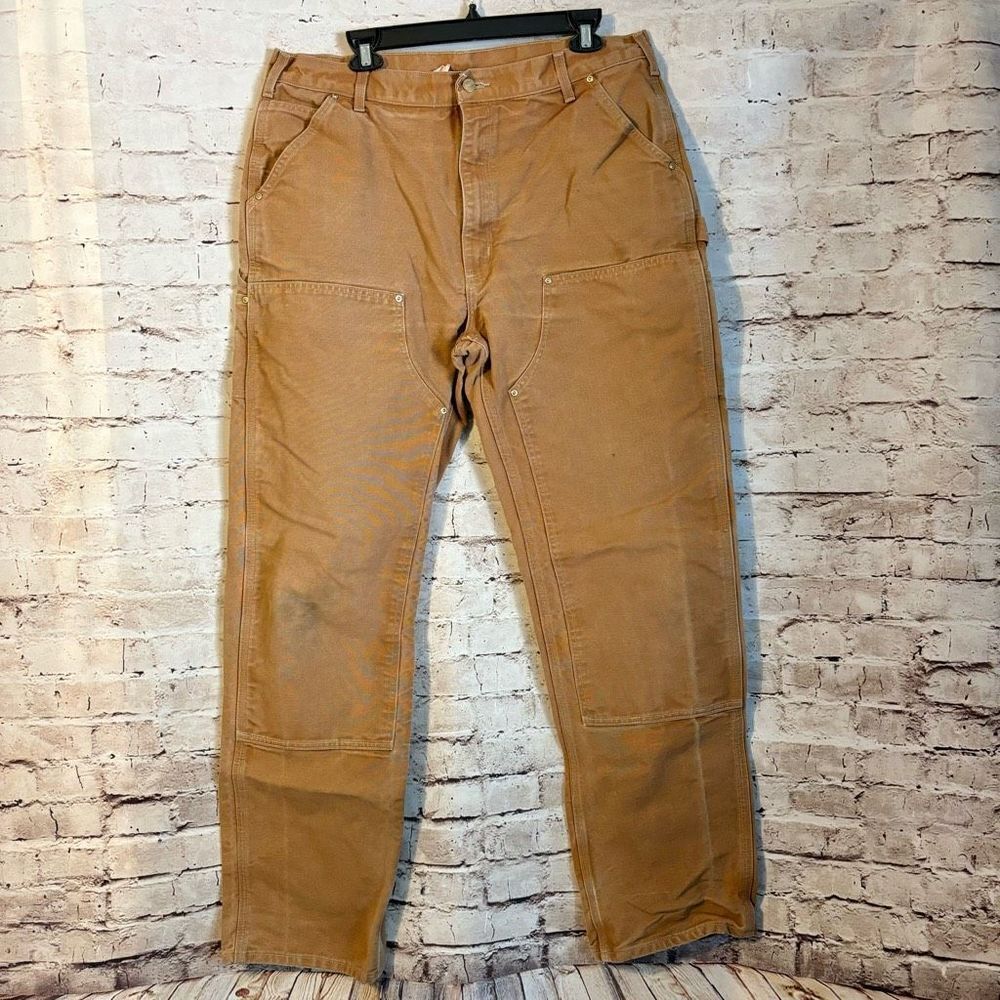 Carhartt Original Double Front Work Loose Fit Pant Mens Brown Size 38 x 36